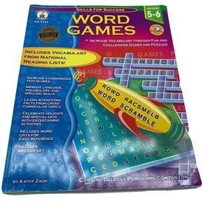 WORD GAMES Book Grades 5-6 VOCABULARY Fun Games Puzzles Homeschool Lessons